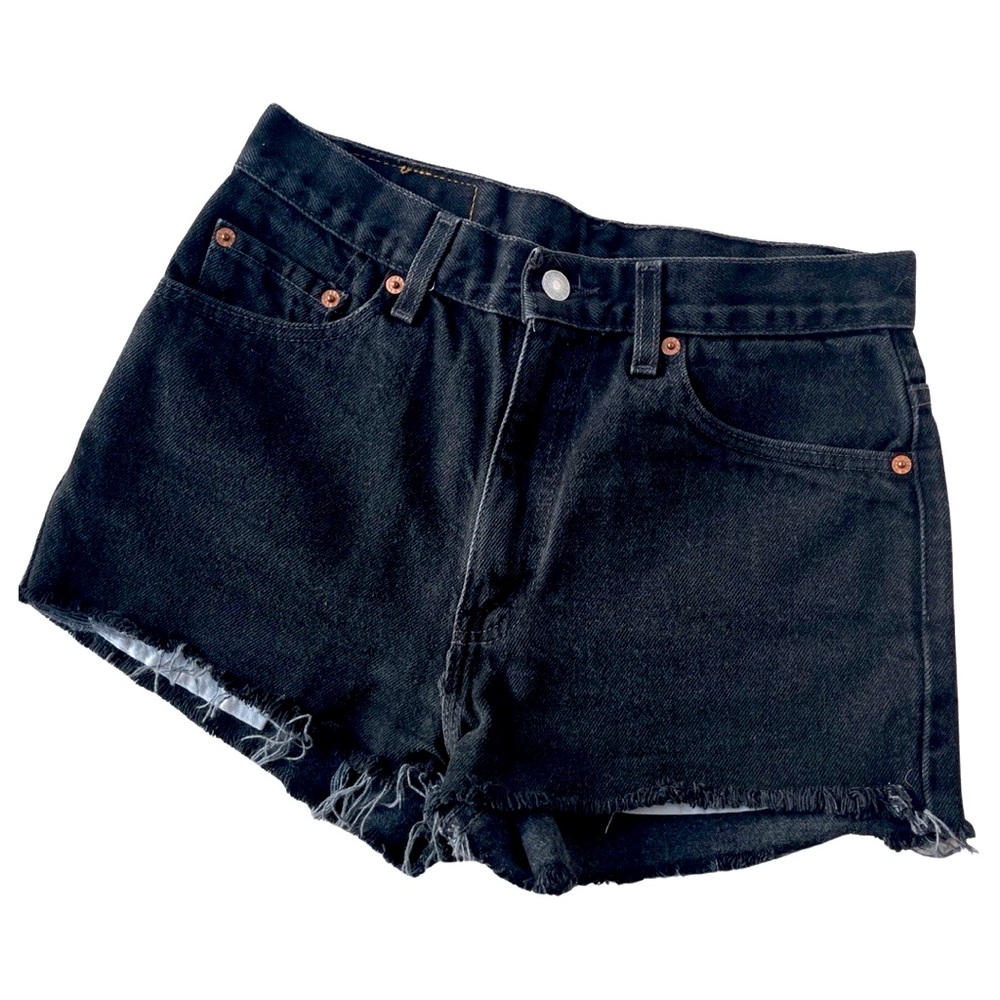 Levi’s cut off black jean shorts